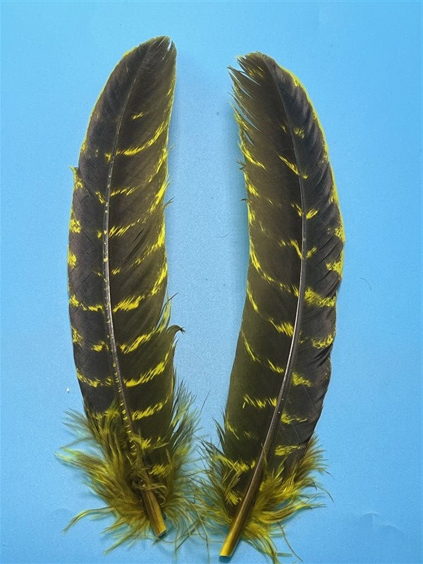Natures Spirit Ozark Barred Turkey Quills Yellow- The Trout Spot