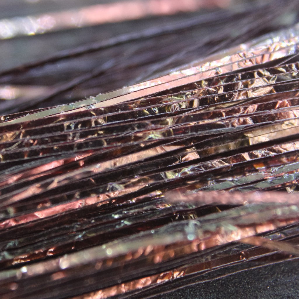 Iridescent Perdigon Strips Dark Copper Brown