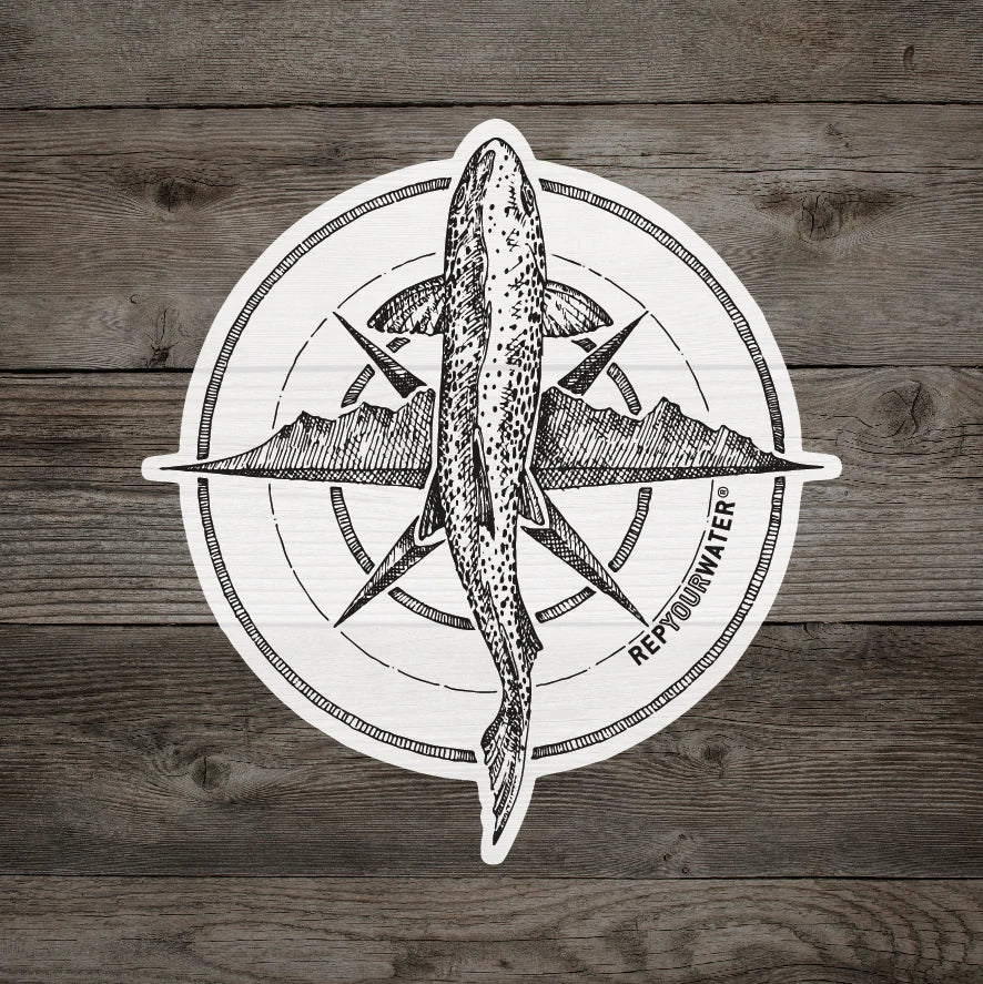 RepYourWater Brown Trout Compass Sticker