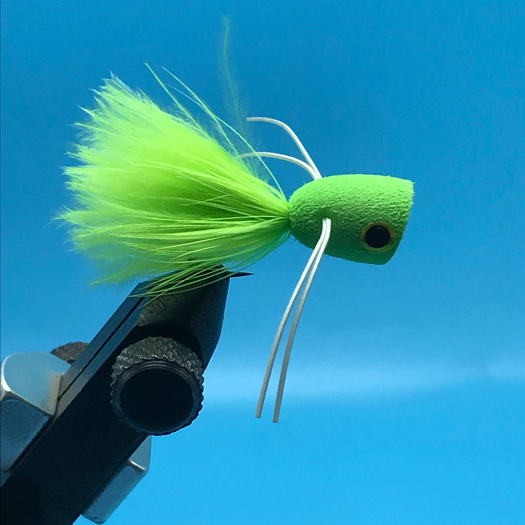 Dry Panfish Pee Wee Popper Chartreuse - The Trout Spot