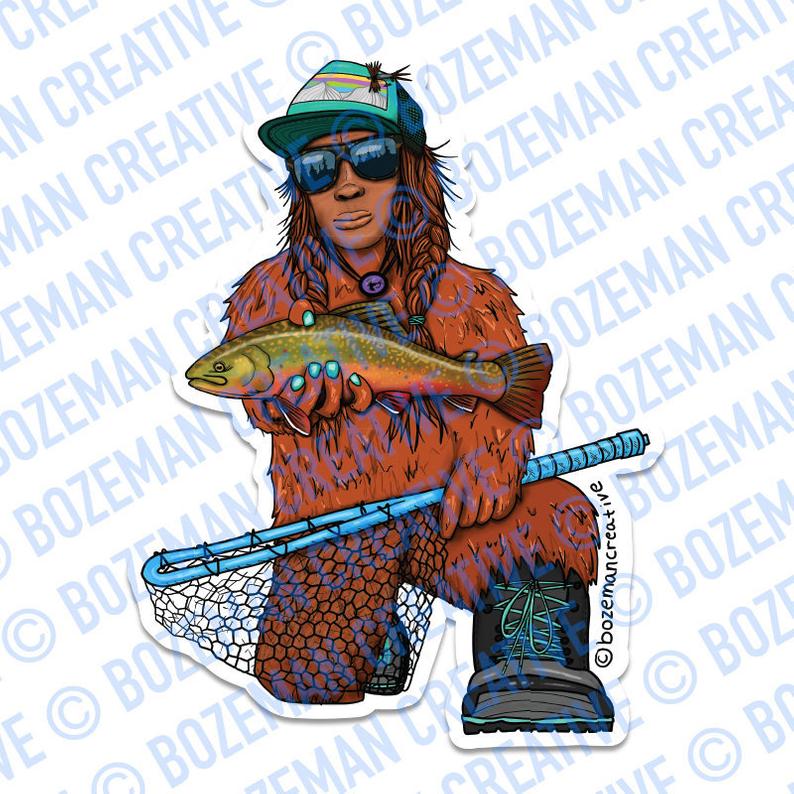 SheSquatch Fly Fishing Sticker - The Trout Spot