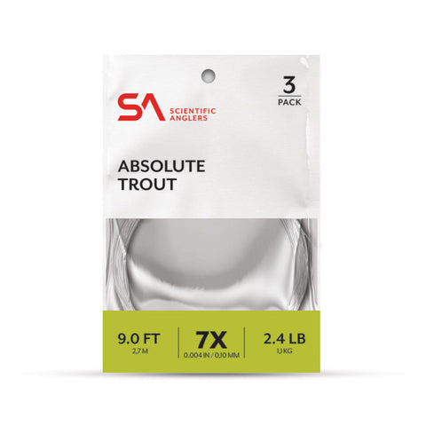 Absolute Trout Leaders 9.0 ft- 3 Pack - The Trout Spot
