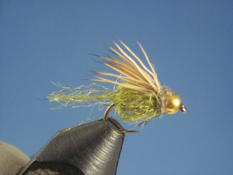 Beadhead Sparkle Pupa Olive - The Trout Spot