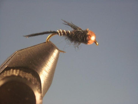 Copper Beadhead Micro Mayfly Black - The Trout Spot