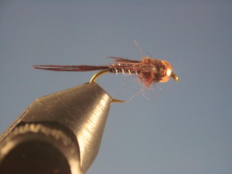 Copper Beadhead Micro Mayfly Brown - The Trout Spot