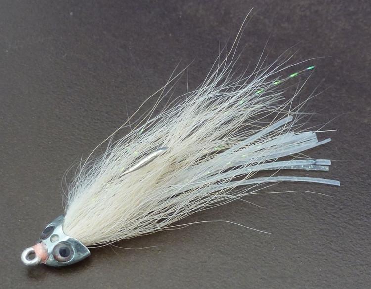 Fish-Skull Foxy Shrimp White - The Trout Spot