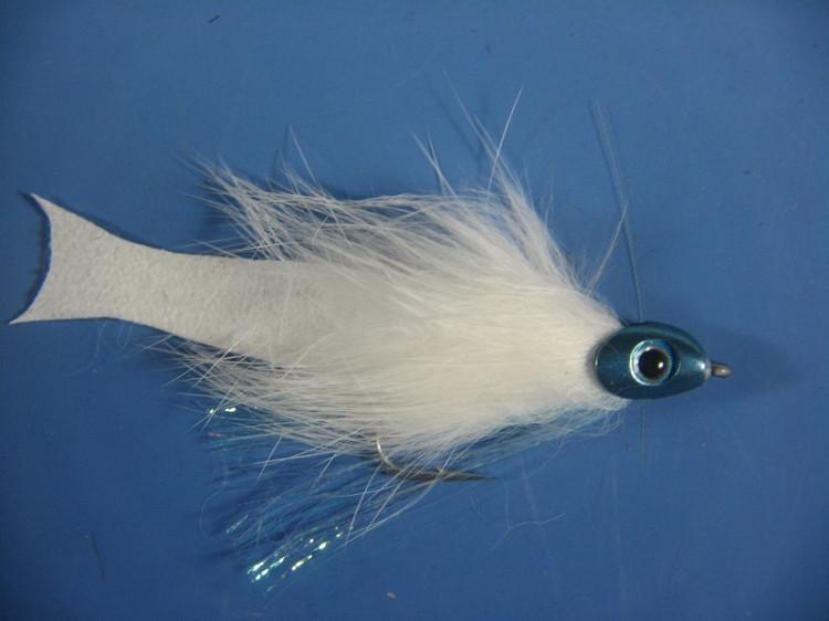 Fish-Skull Saltwater Forage Fly White and Blue - The Trout Spot