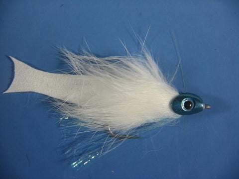 Fish-Skull Saltwater Forage Fly White and Blue - The Trout Spot