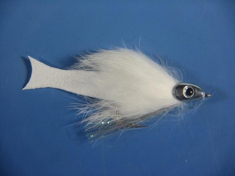 Fish-Skull Saltwater Forage Fly White and Grey - The Trout Spot