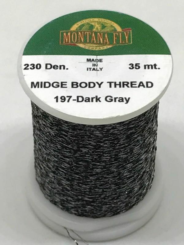 Montana Fly Company Midge Body Thread - Dark Grey