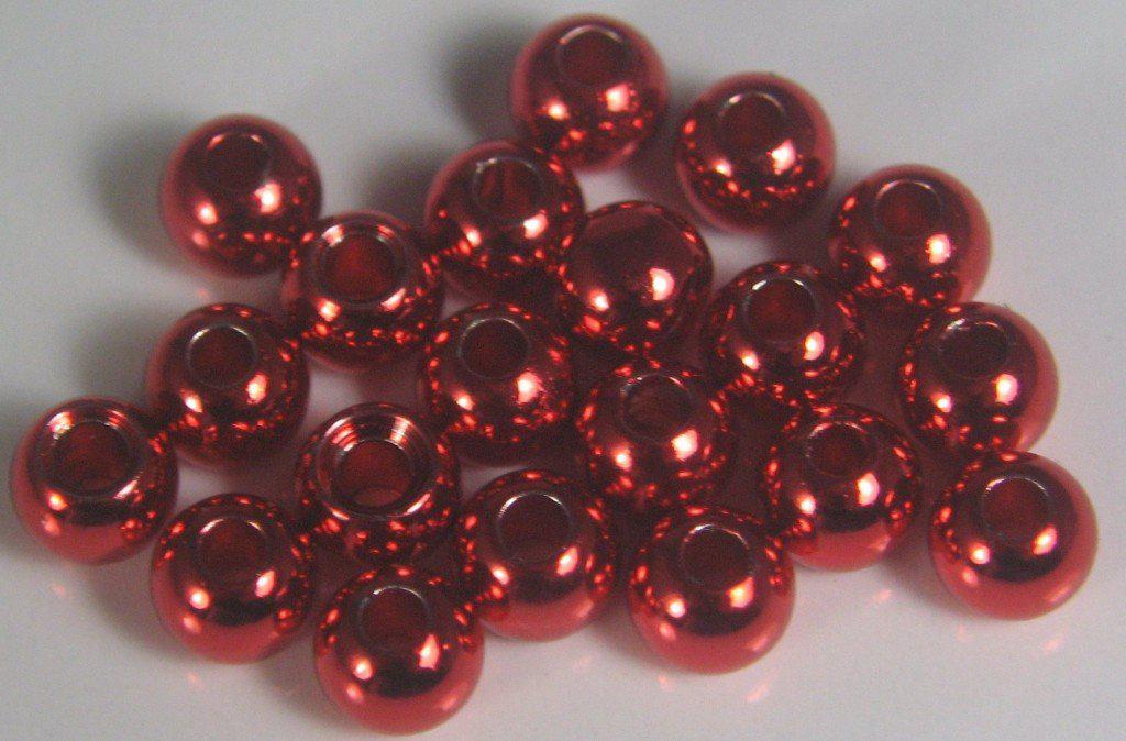 Nymph-Head Flycolor Brass Beads 1/8 Bloodworm Red