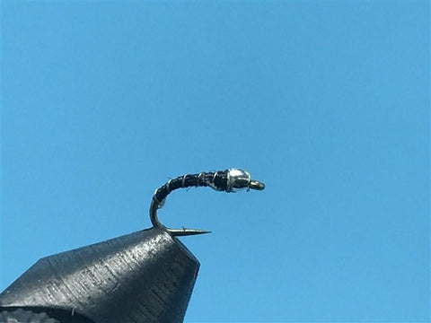 Silver Tungsten Bead Zebra Midge Silver & Black - The Trout Spot