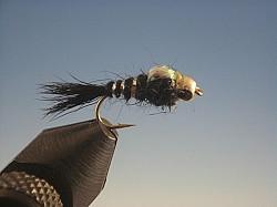 Silver Tungsten Nymph Head Black Flashback - The Trout Spot
