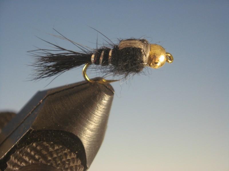Tungsten Nymph Head Hares Ear Black - The Trout Spot