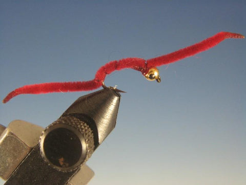 Tungsten Nymph Head San Juan Worm Red - The Trout Spot